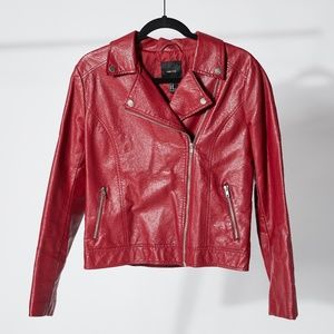 red leather jacket forever 21